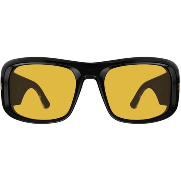 NEW GG1251S 001 UNISEX GUCCI SUNGLASSES BLACK YELLOW GUCCI EYEWEAR - Picture 5 of 9